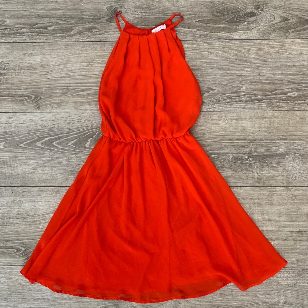 Bright orange mini dress💃🏼